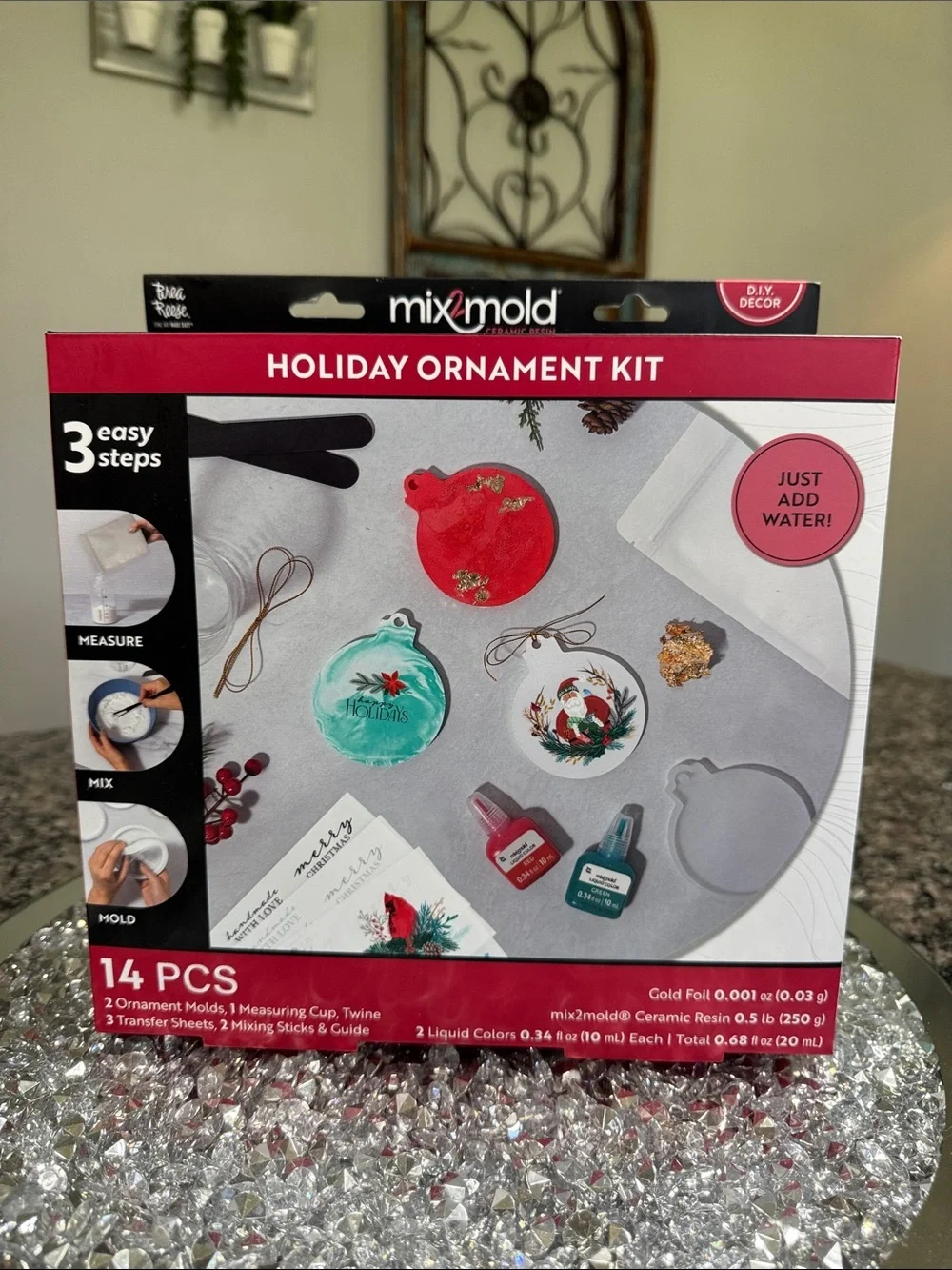 Holiday Ornament Kit — Red and Teal Ornament Craft Set